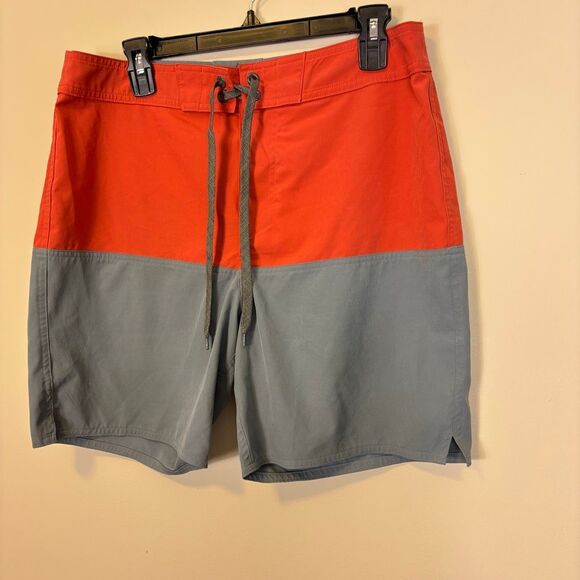Prana Colorblock Men's Swim Trunks Orange and Grey Size 32 - Picture 4 of 7